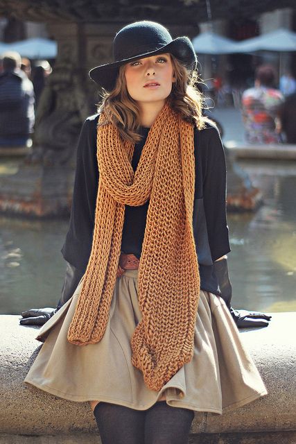 Rocking the black and brown#scarves fashion