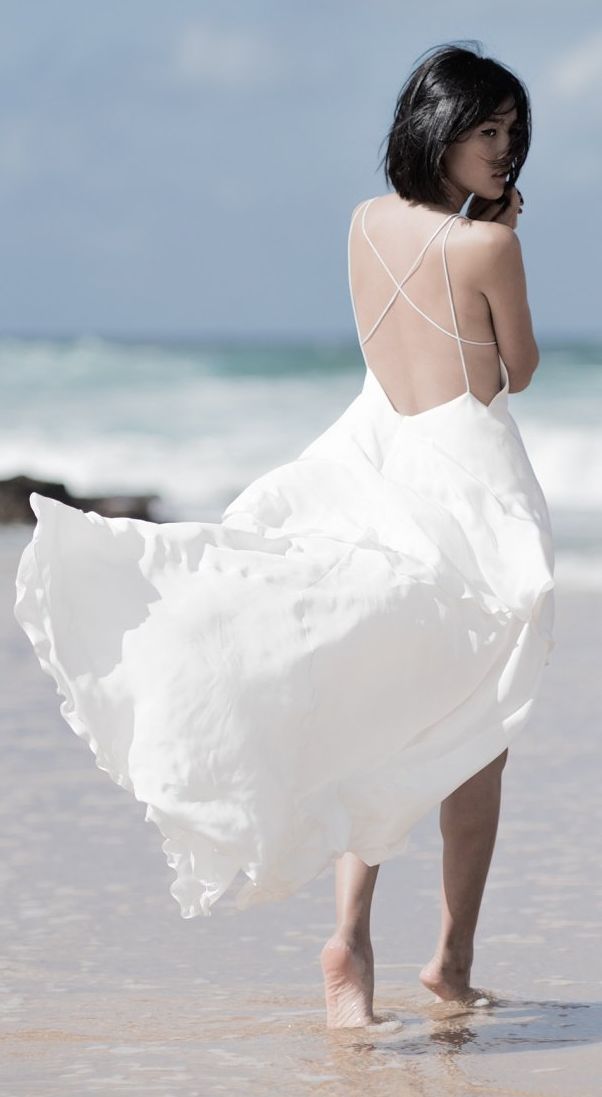 White Flowy Strappy Back Maxi Dress